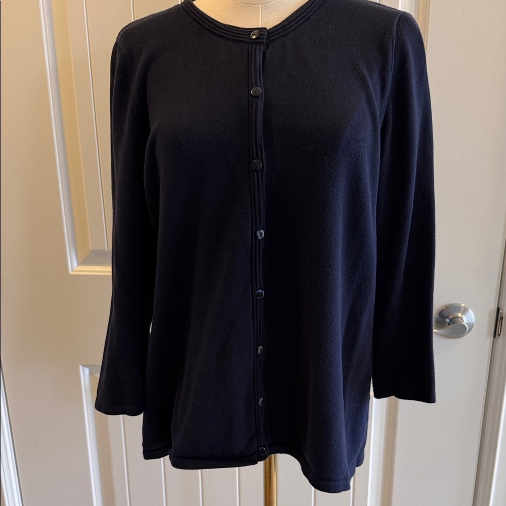 Talbots Black Button-Up Sweater